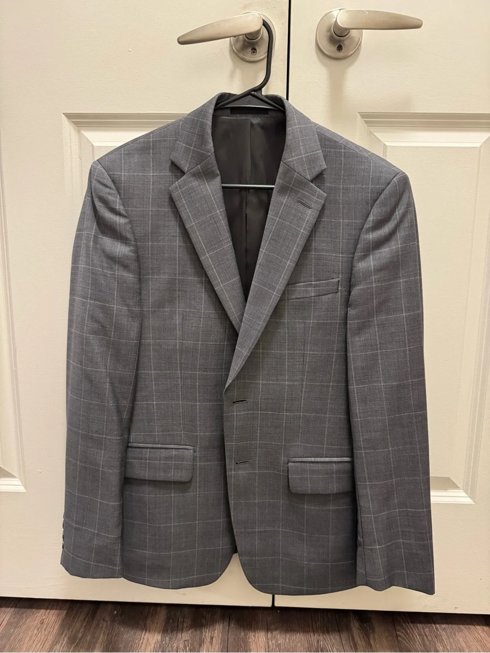 Calvin Klein Grey Windowpane Men's Jacket Only